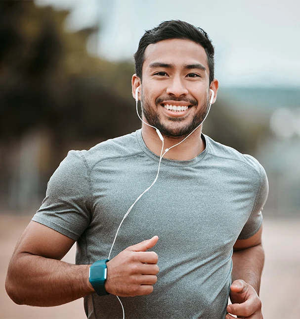 happy man running